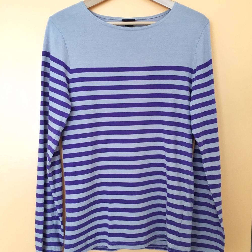 H&M Purple Strip Long Sleeve T-Shirt